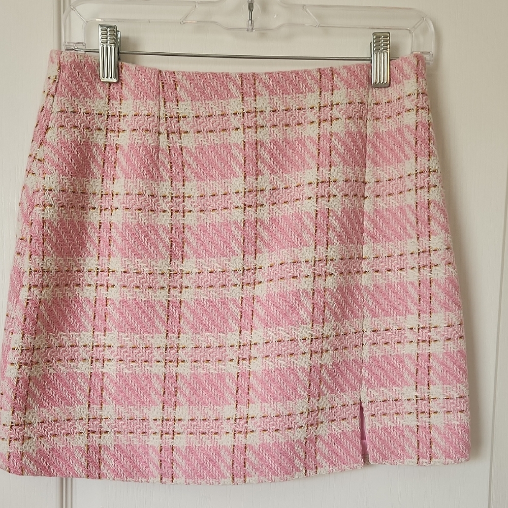 Maraislise Paris Pink Plaid Mini Skirt